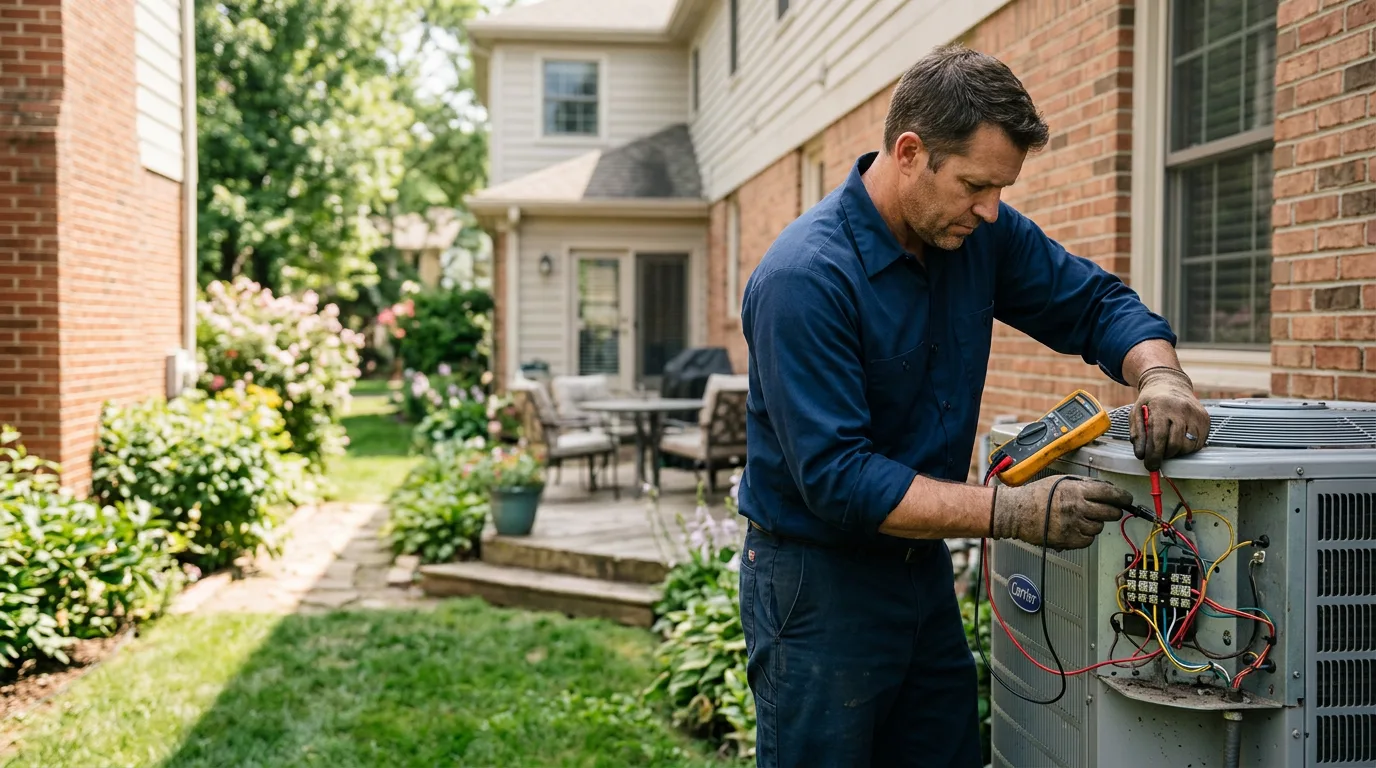 HVAC technician working near Claremont, MN